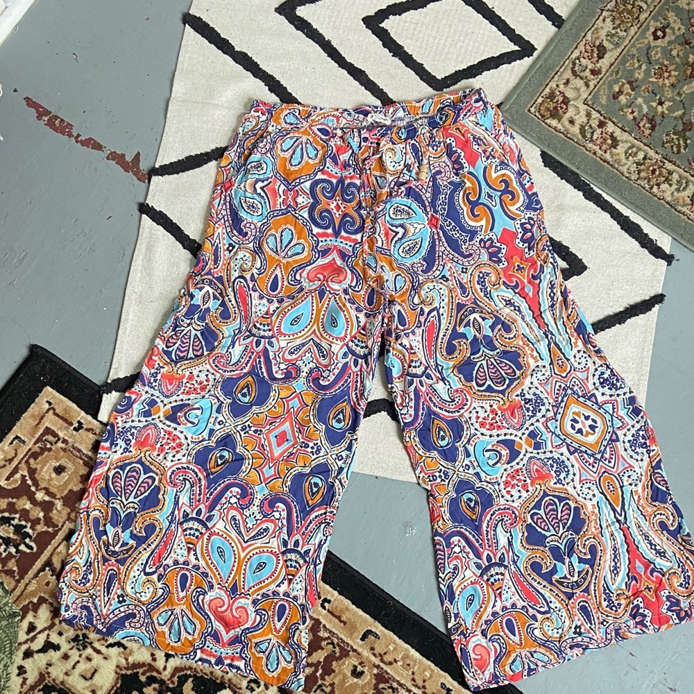 Christian Siriano Multicolor Paisley Wide-Leg Lounge Pants